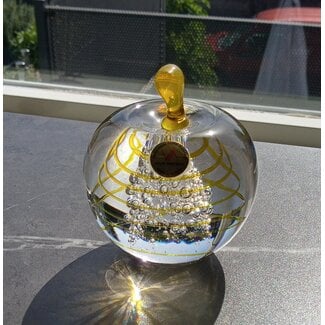Royal Leerdam Crystal Leerdam kristal Appel - gele spiraal 1990