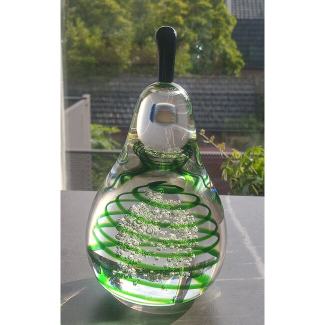 Leerdam kristal Peer - groene spiraal 1990