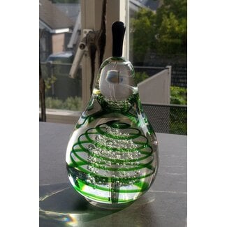 Royal Leerdam Crystal Leerdam kristal Peer - groene spiraal 1990