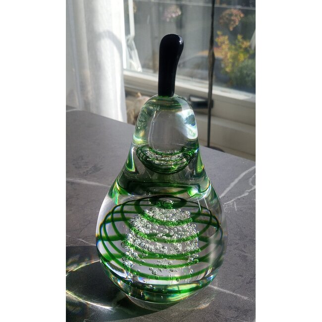 Leerdam kristal Peer - groene spiraal 1990
