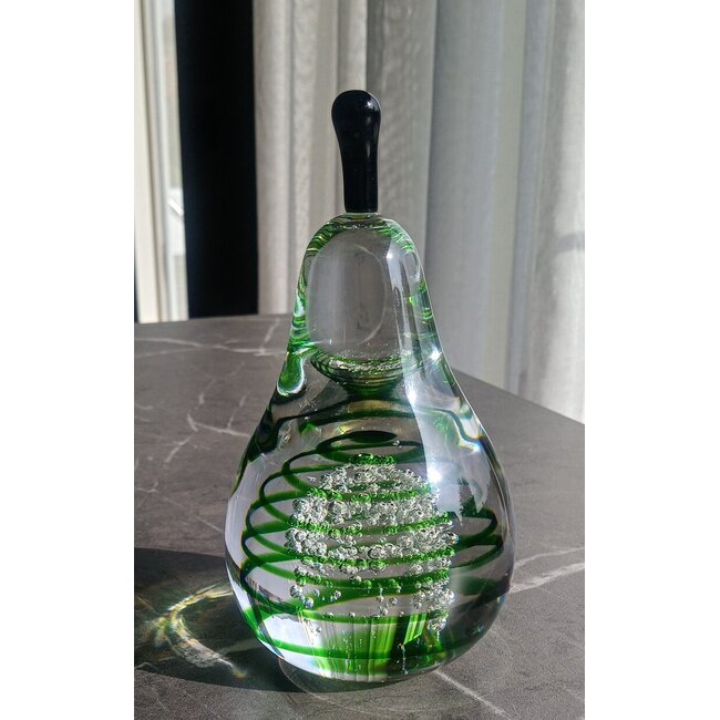 Leerdam kristal Peer - groene spiraal 1990