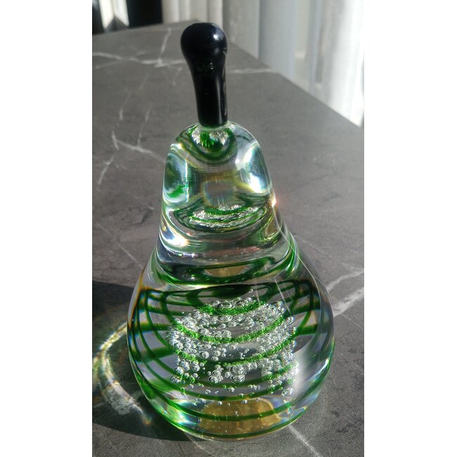 Leerdam kristal Peer - groene spiraal 1990