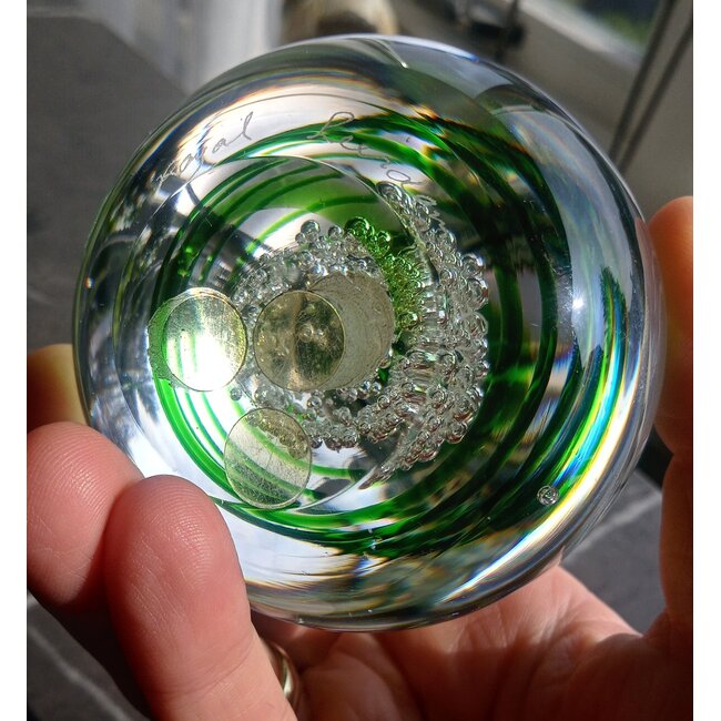 Leerdam kristal Peer - groene spiraal 1990