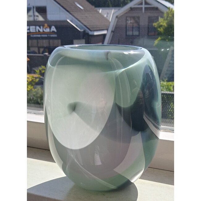 Unikatvase von Cees van Olst – Grau-Grün (2000)