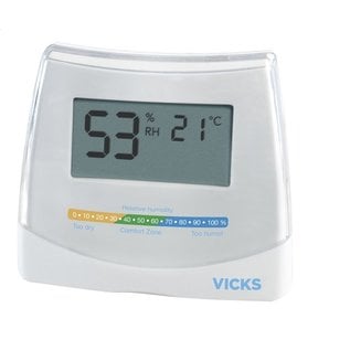Vicks 2 in 1 Hygrometer & Thermometer - measures temperature and humidity level
