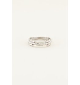 Ring zilver gedraaid