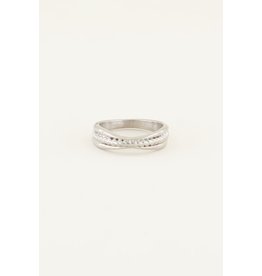 Ring zilver gedraaid