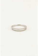 Ring ribbeltjes zilver