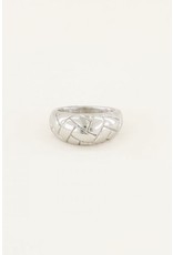 Ring met kruisjes zilver