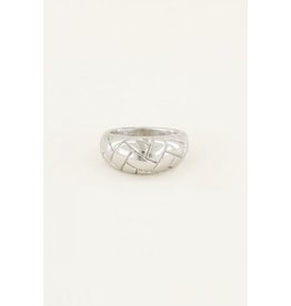 Ring met kruisjes zilver