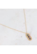 Ketting rozet natuursteen blauw