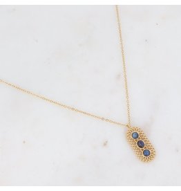 Ketting rozet natuursteen blauw