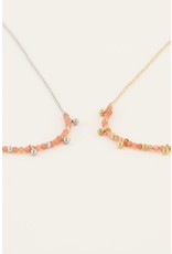 Ketting oranje kralen zilver