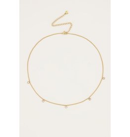 Ketting 5 strass steentjes