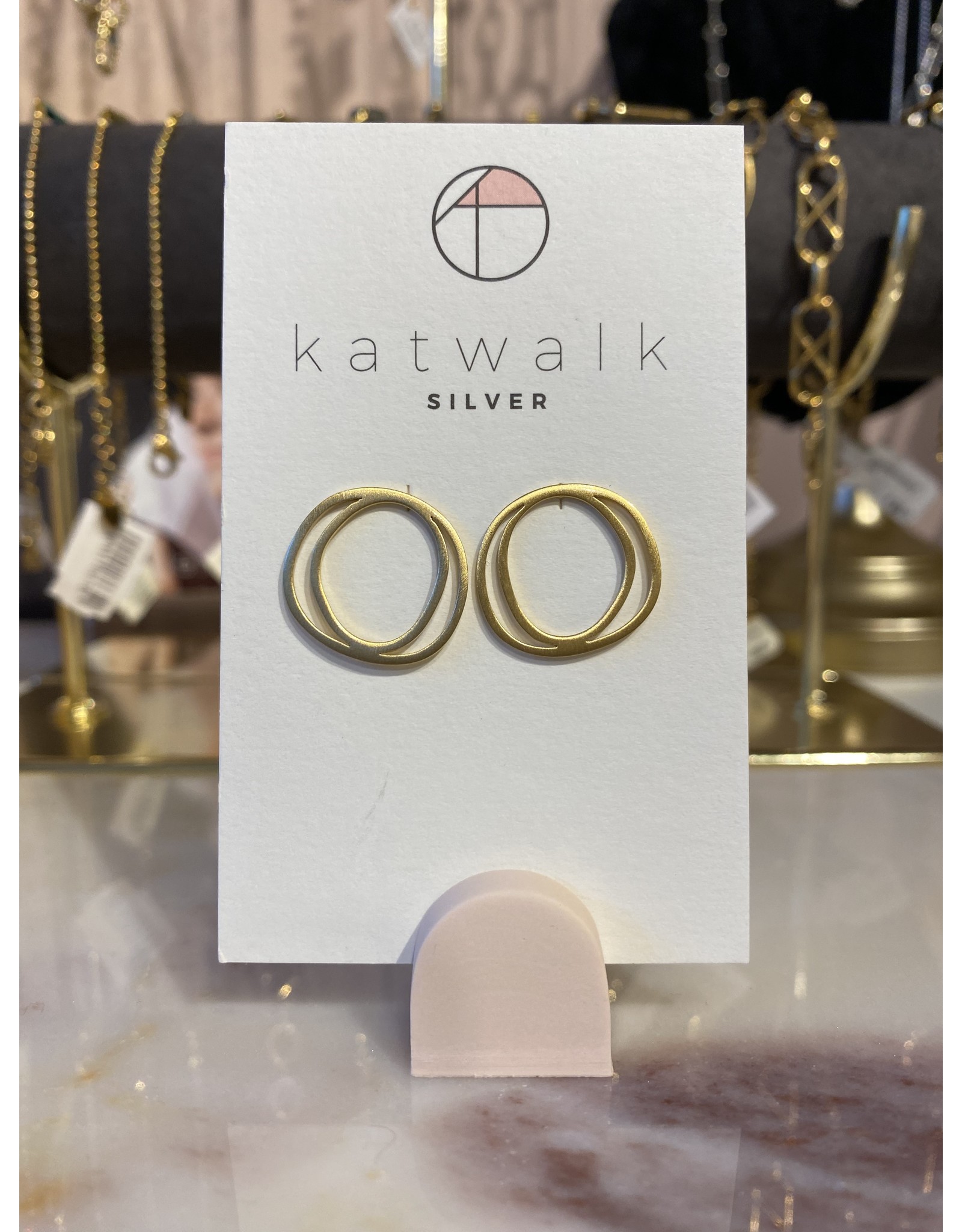 Oorstekers goud dubbel rond