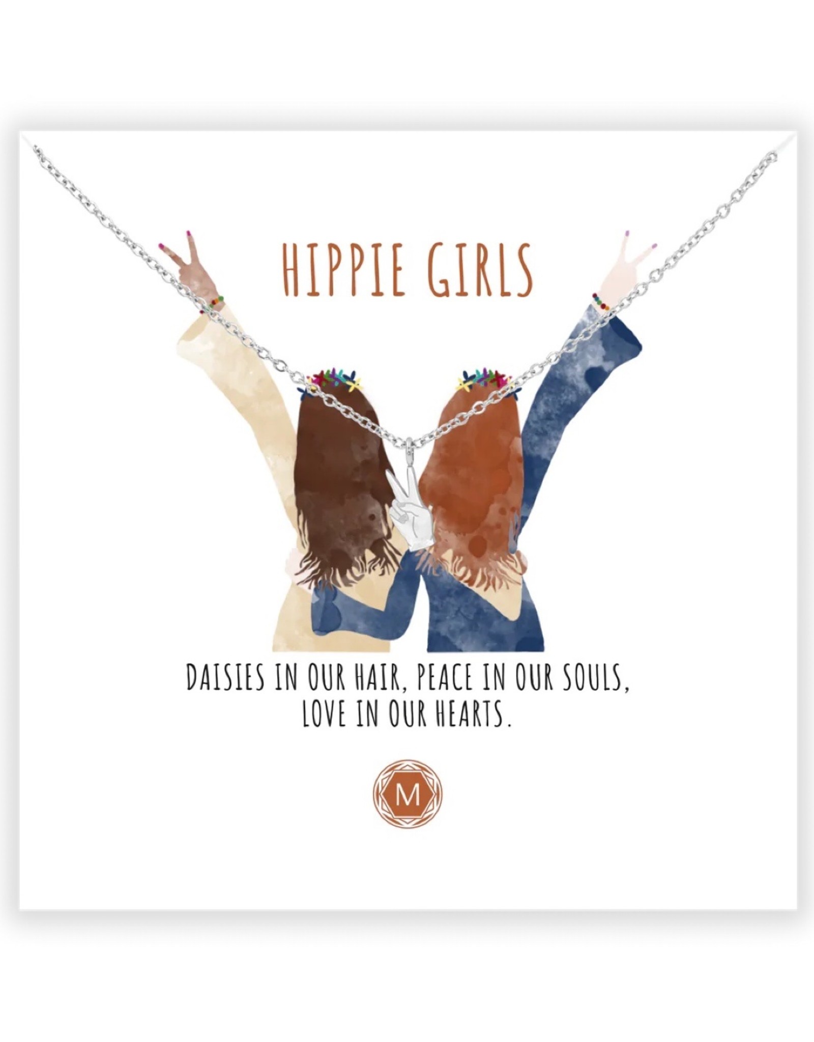 Ketting Hippie girls zilver