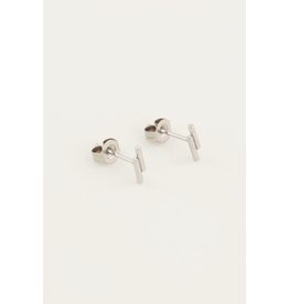 Studs twee staafjes zilver