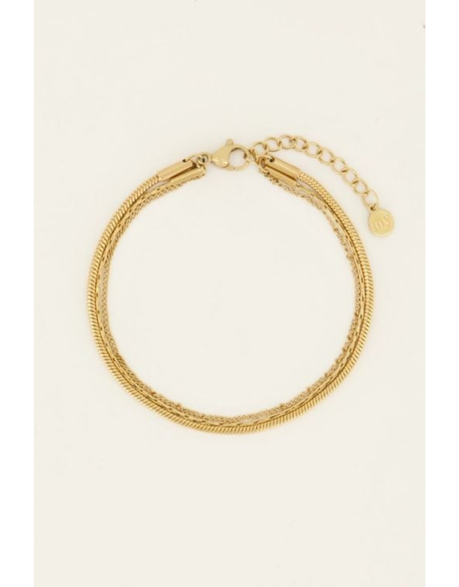 Armband driedubbel minimalistisch goud