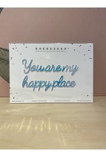 Zelfklevende quote 'you are my happy place' regenboog