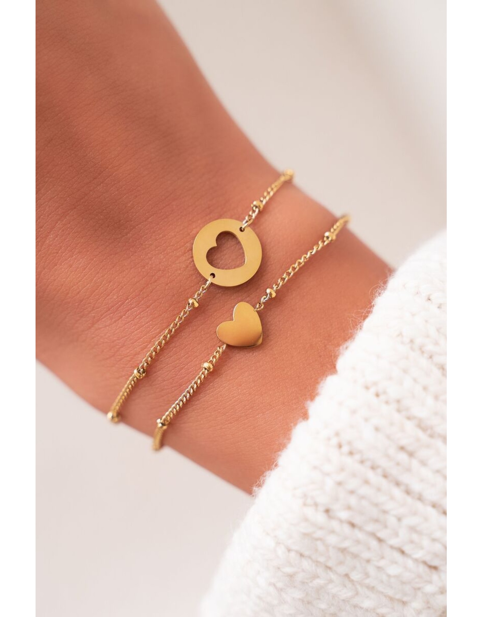 Moeder en dochter armband goud
