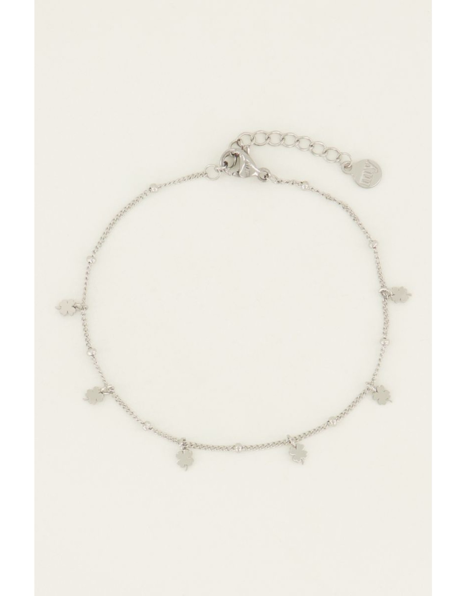 Armband klavertjes zilver