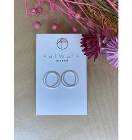 Oorstekers dubbel rond zilver