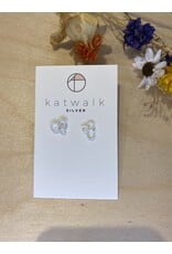 Studs trio schelp zilver