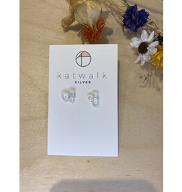 Studs trio schelp zilver