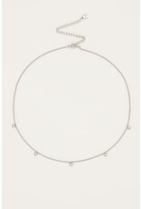 Ketting strass steentjes zilver