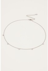 Ketting strass steentjes zilver