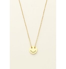 Ketting smiley goud