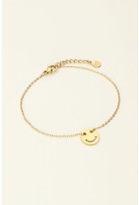 Armband smiley goud