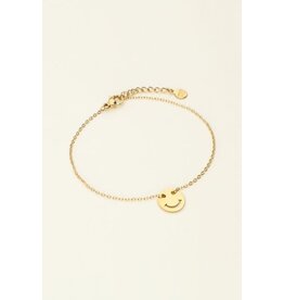 Armband smiley goud