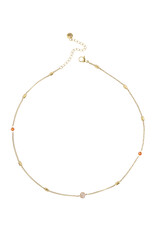 Ketting parel steentjes cognac