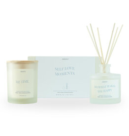 Geschenkdoos geurkaars + geurstokjes Fresh linen