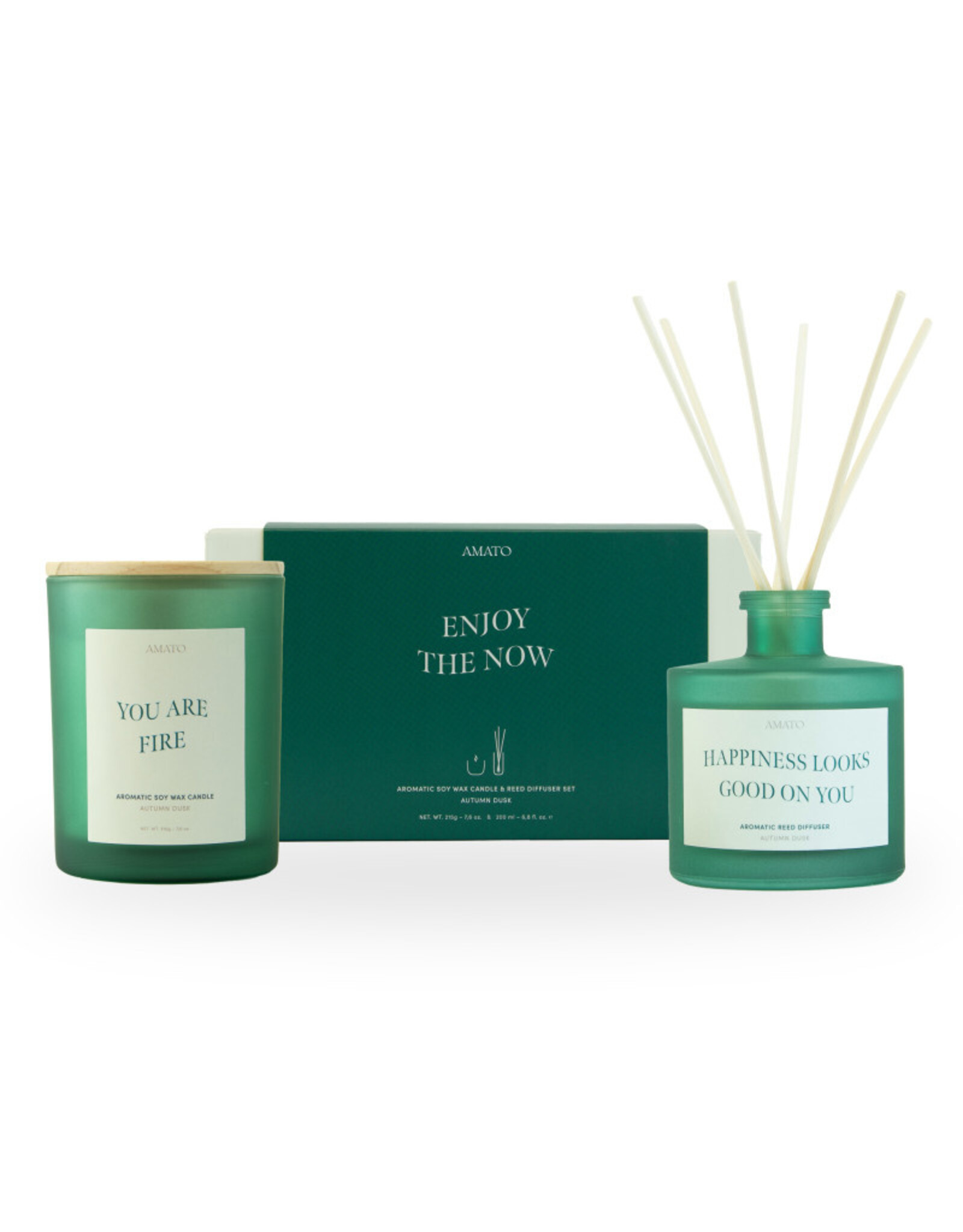 Geschenkdoos geurkaars + geurstokjes Autumn dusk