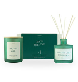 Geschenkdoos geurkaars + geurstokjes Autumn dusk