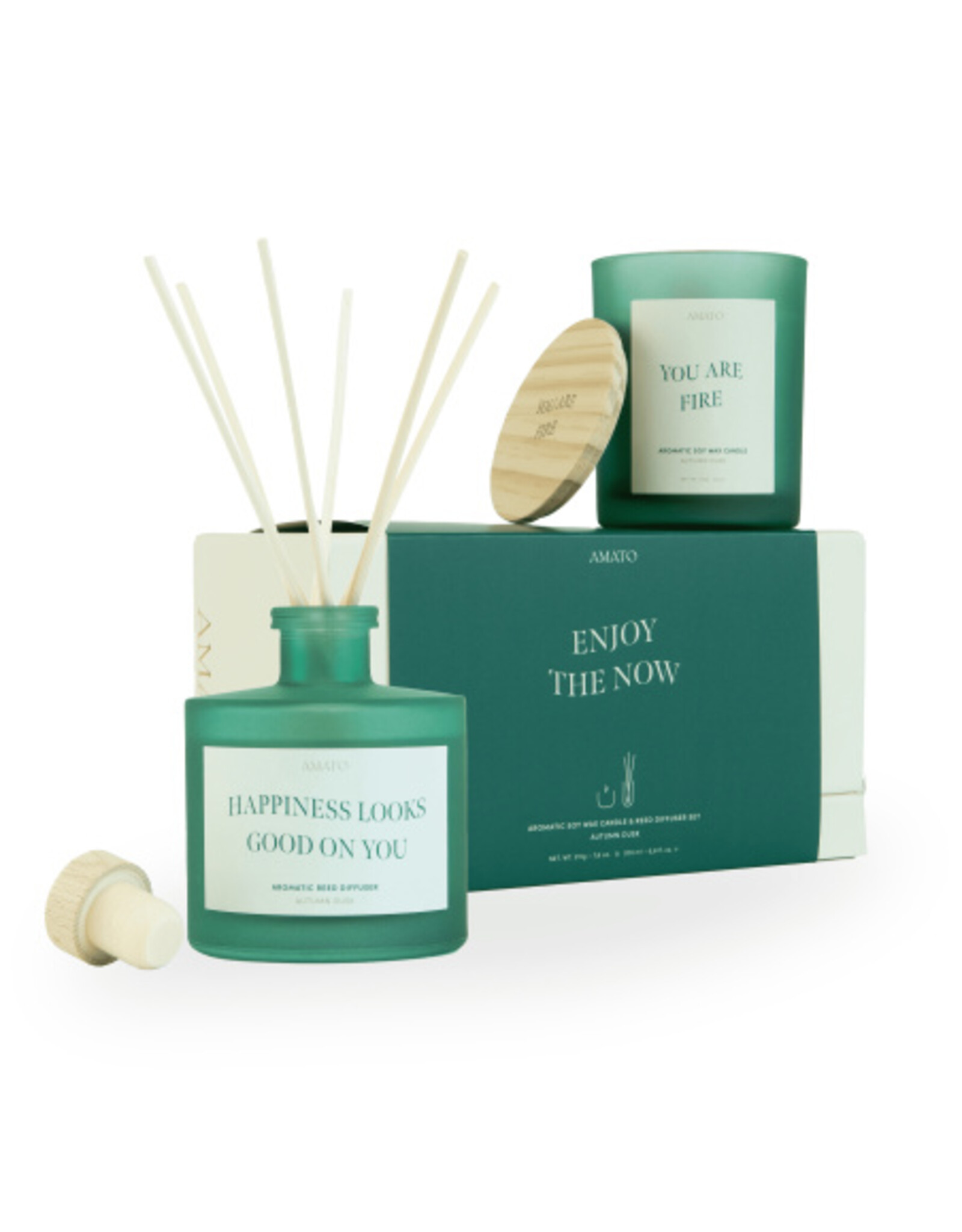 Geschenkdoos geurkaars + geurstokjes Autumn dusk