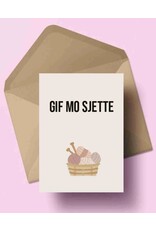 Wenskaart 'Gif mo sjette'