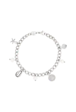 Armband bedels beach zilver