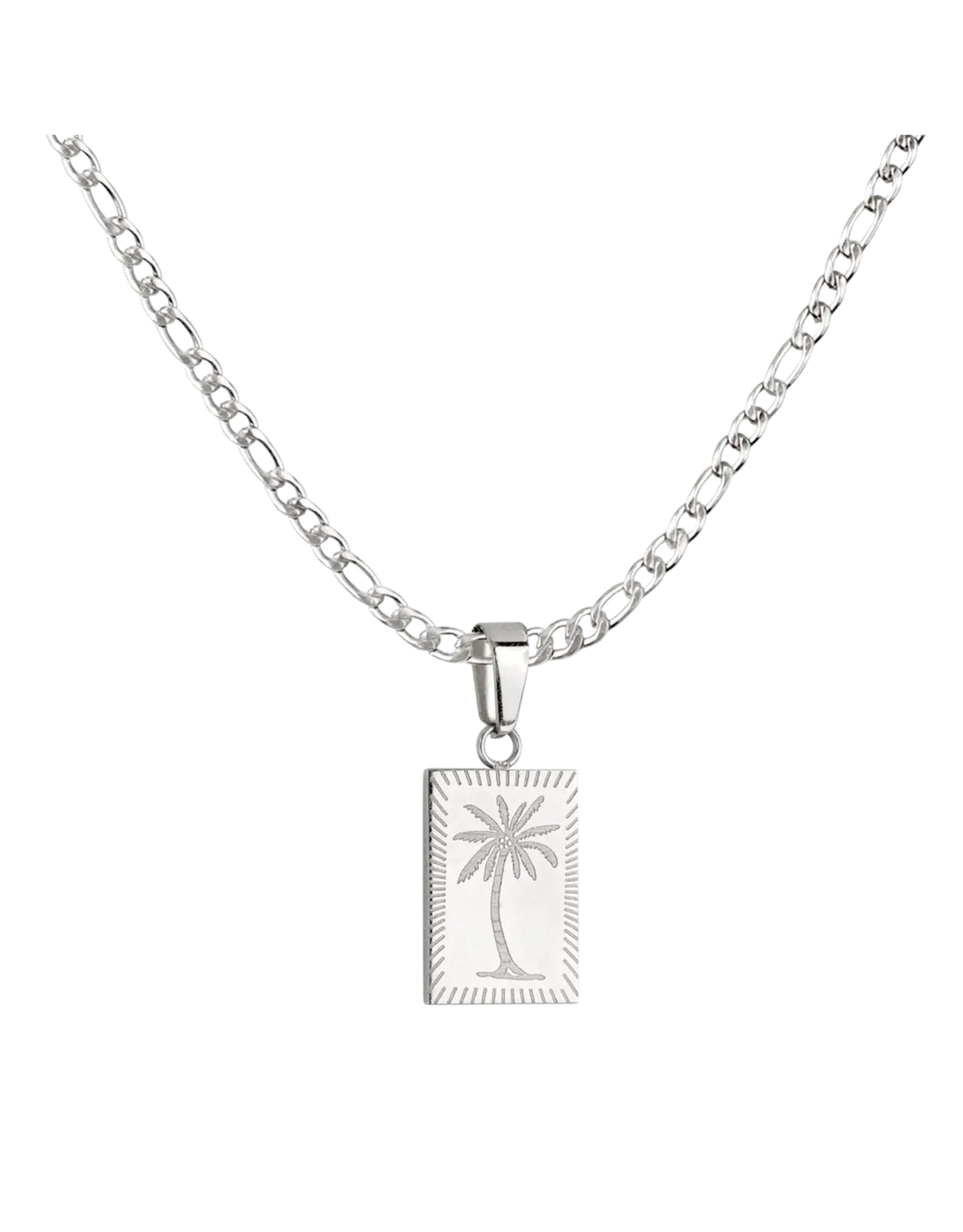 Ketting palmboom zilver