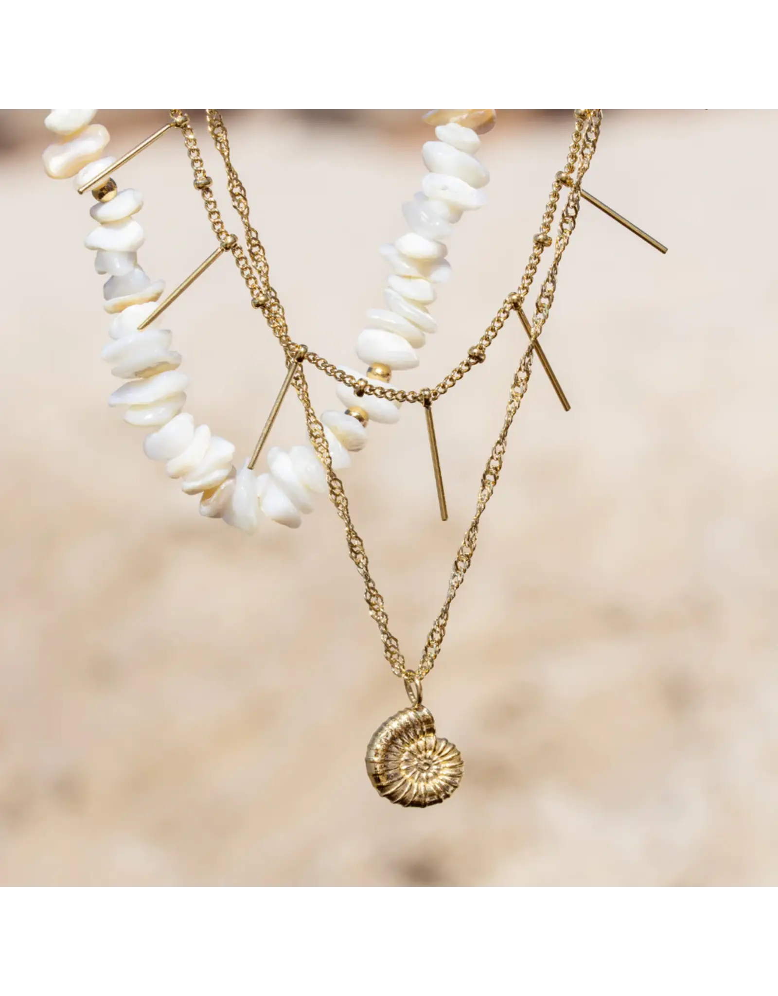 Ketting shell goud