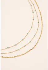 Ketting 3-laags turquoise