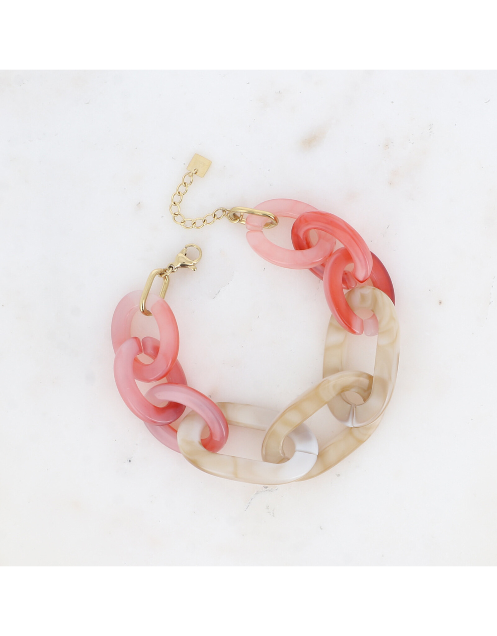 Armband acetaat rose