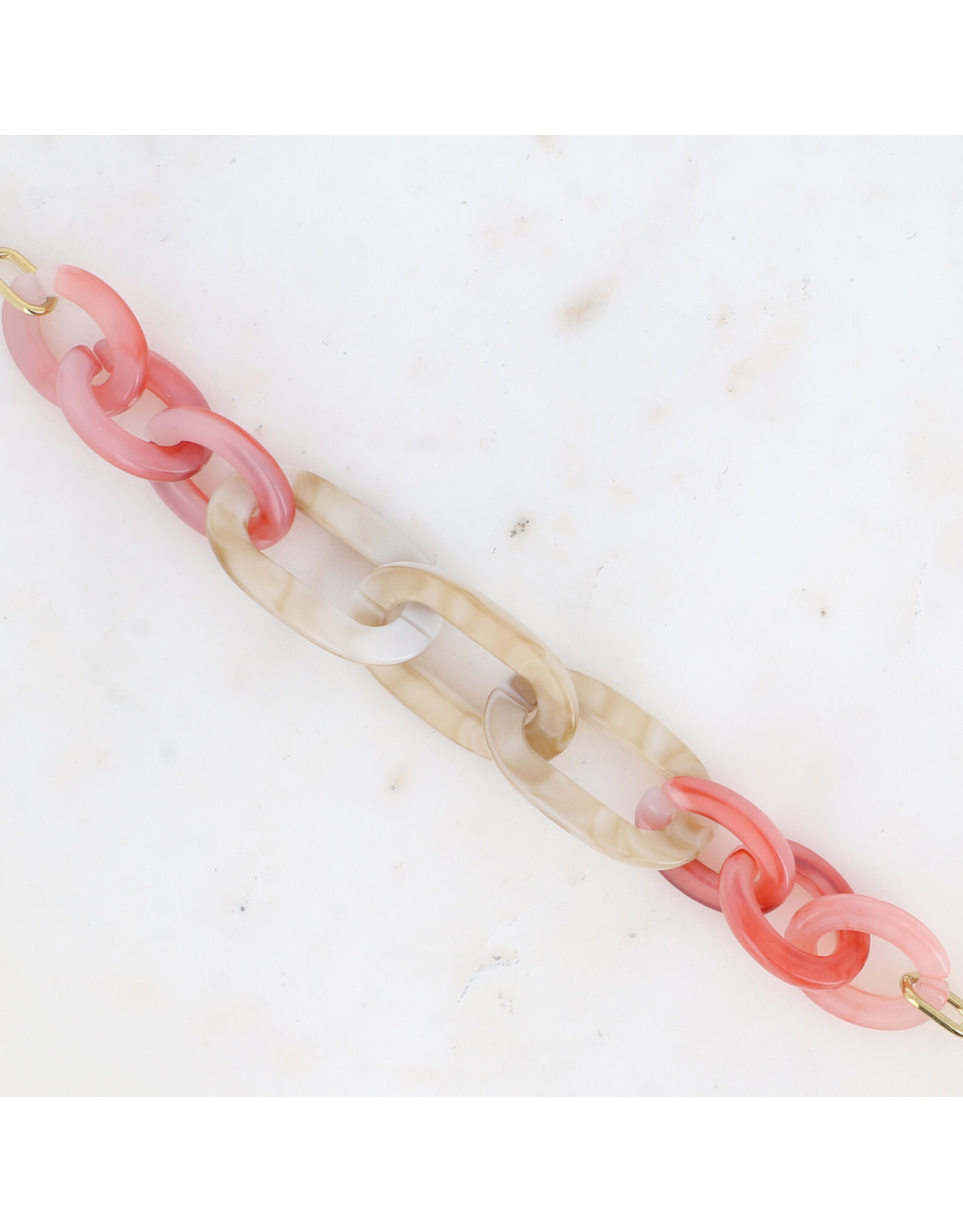 Armband acetaat rose