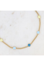 Ketting email rond blue