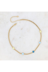 Ketting email rond blue