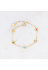 Armband madeliefjes multi