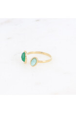 Ring gemstone agaat/amazoniet