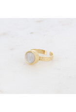 Ring gemstone rond witte agaat